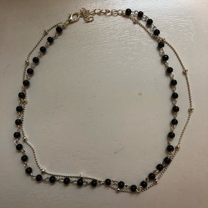 Black and Silver Stacked Necklace